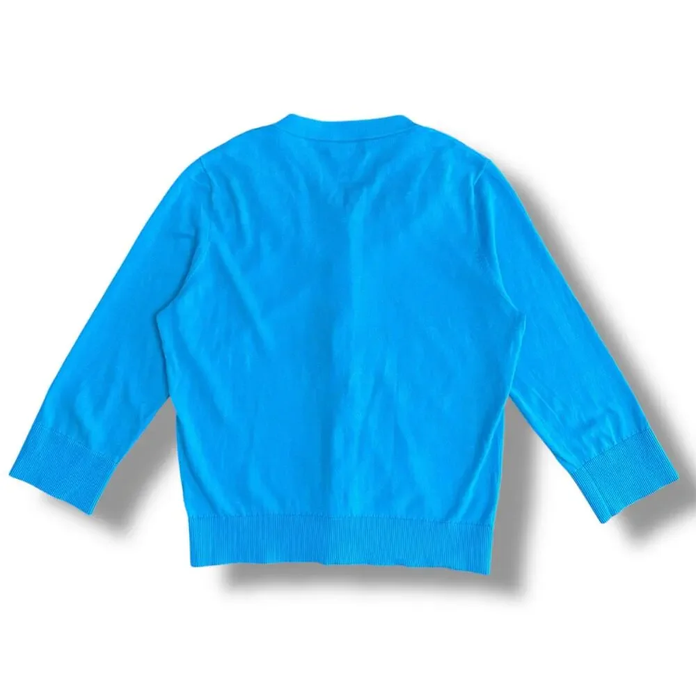 Kate‎ Spade Embellished Cardigan Sweater Turquoise Blue Size M